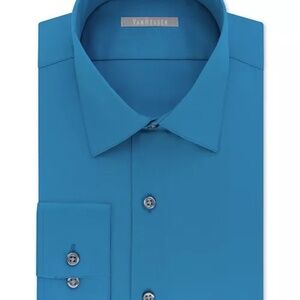 Van Heusen Men's Lux Sateen Light Blue Long sleeve size 16.5